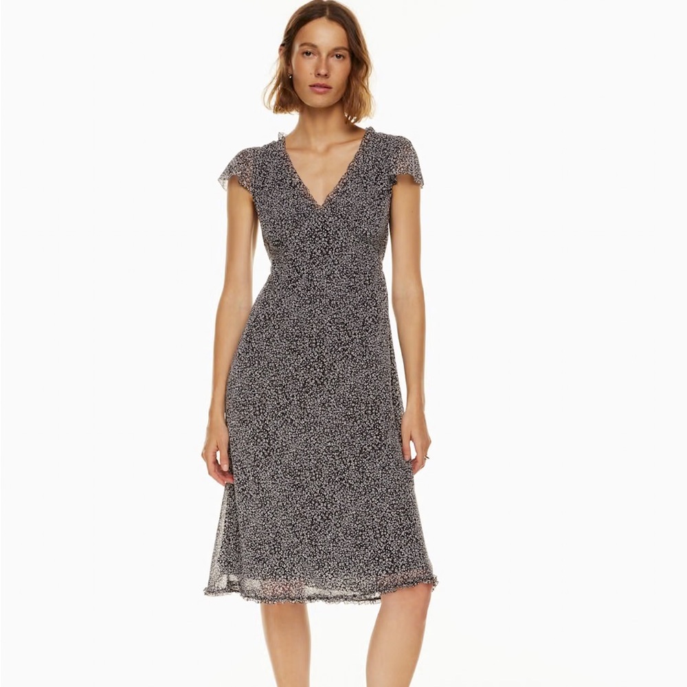 Aritzia Wilfred Camelot Black and White Women's Midi Dress